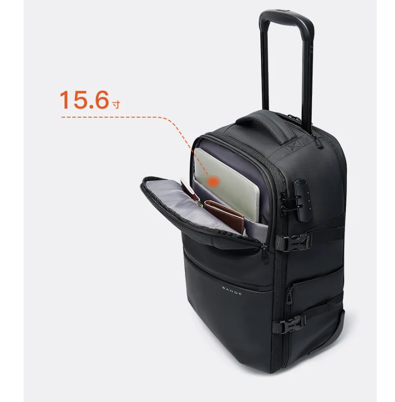 Sac à dos ordinateur à roulettes 15,6 pouces, cadenas à code
