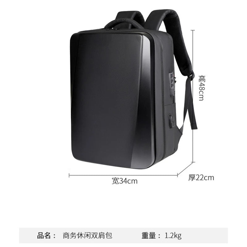 Sac à dos ordinateur USB 15 pouces à coque ABS et cadenas à code