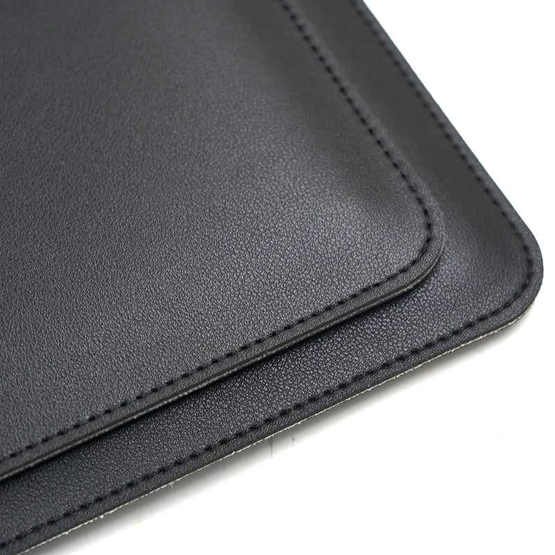 Pochette ordinateur simili cuir à rabat enveloppe et double poche