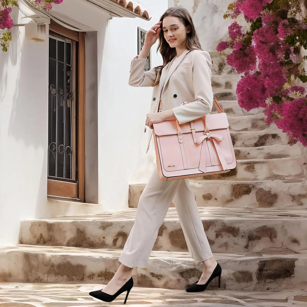 Sac ordinateur femme à nœud en simili cuir, porté dos ou épaule