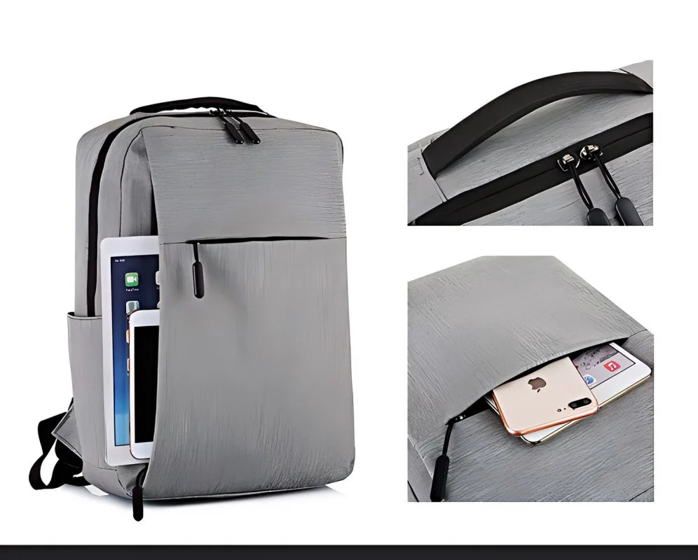 Sac à dos ordinateur homme 15,6 pouces en nylon, port USB latéral