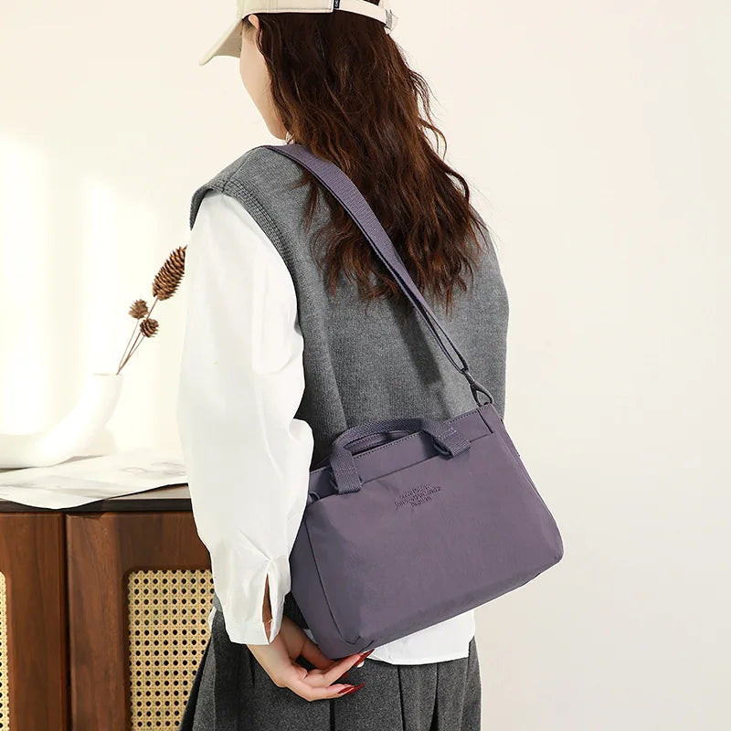 Sac ordinateur femme en nylon, anses et bandoulière amovible