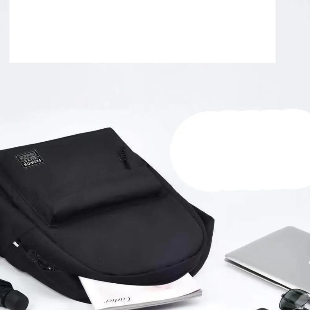 Sac à dos ordinateur en toile de nylon minimaliste, option port USB