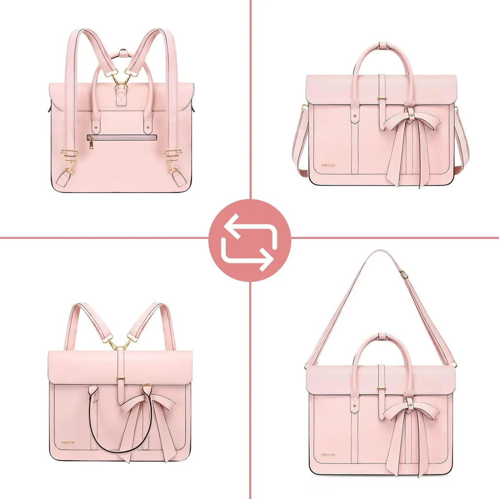 Sac ordinateur femme à nœud en simili cuir, porté dos ou épaule