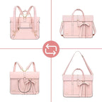 Sac ordinateur femme à nœud en simili cuir, porté dos ou épaule
