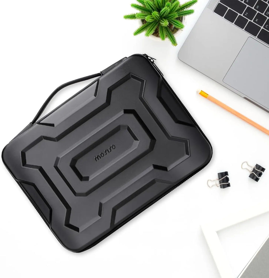 Coque ordinateur rigide noire en EVA, relief en croix, 13 à 16 pouces