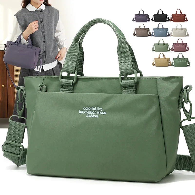 Sac ordinateur femme en nylon, anses et bandoulière amovible