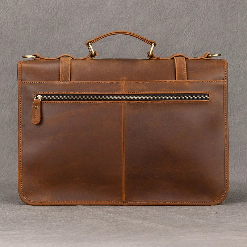 Sacoche ordinateur cuir homme, cartable doublé cuir à soufflets