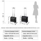 Trolley ordinateur cabine en nylon, 4 roulettes et serrure à code
