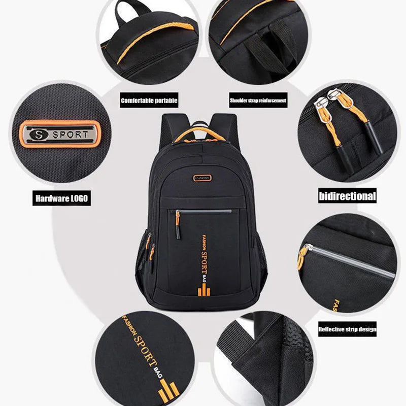 Sac à dos ordinateur 5 compartiments, liseré réfléchissant