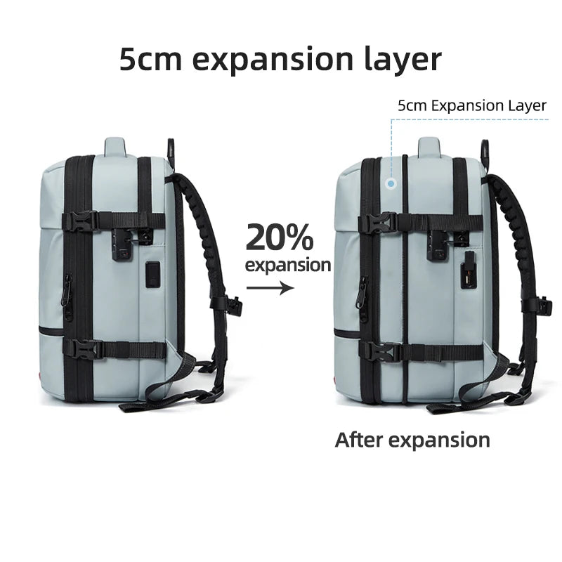 Sac à dos ordinateur 16 pouces de voyage, compression sous vide