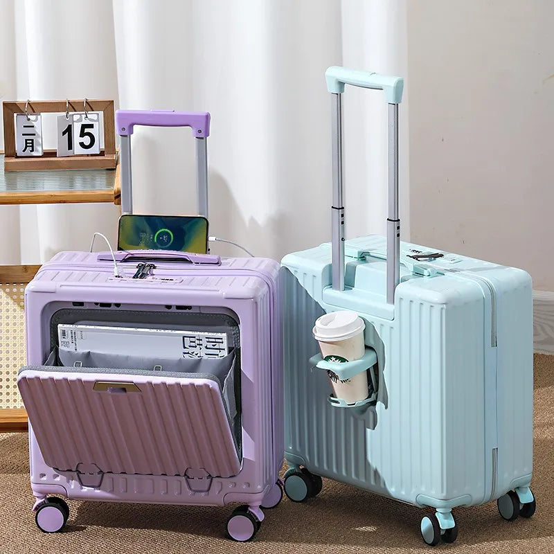 Trolley ordinateur à ouverture frontale et port USB, 18 ou 20 pouces