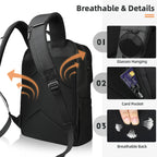 Sac à dos ordinateur à poche aimantée et dos respirant, deux tailles