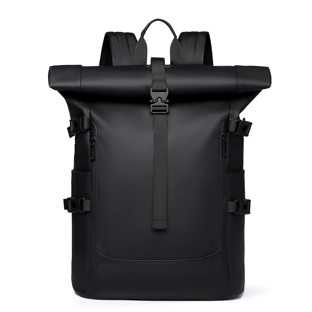 Sac à dos ordinateur 15,6 pouces enroulable en polyuréthane mat