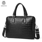 Sacoche ordinateur cuir homme effet croco, jusqu'à 15,6 pouces