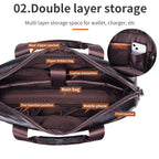 Sacoche ordinateur cuir de vache 15 pouces, double compartiment