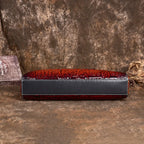 Sacoche ordinateur cuir homme gravé en relief rouge, 15 pouces