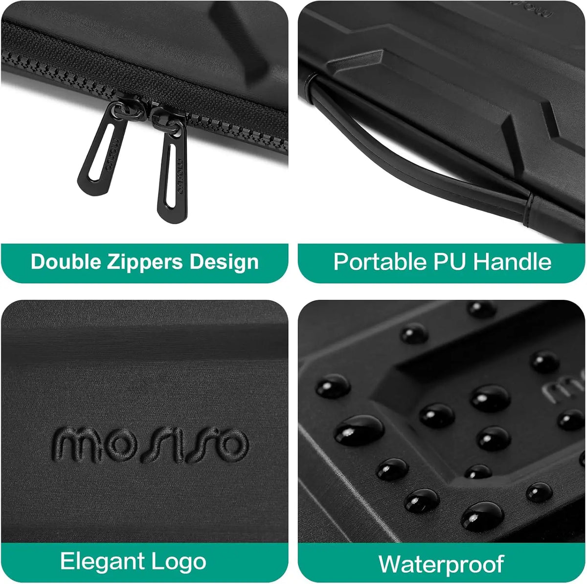 Coque ordinateur rigide noire en EVA, relief en croix, 13 à 16 pouces