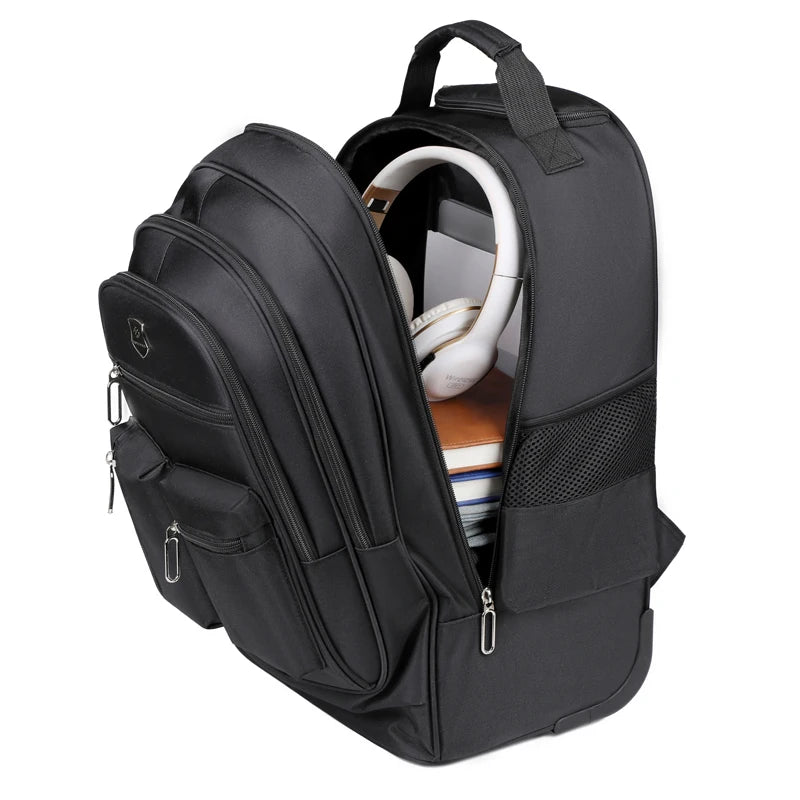 Sac à dos ordinateur à roulettes homme, roues silencieuses