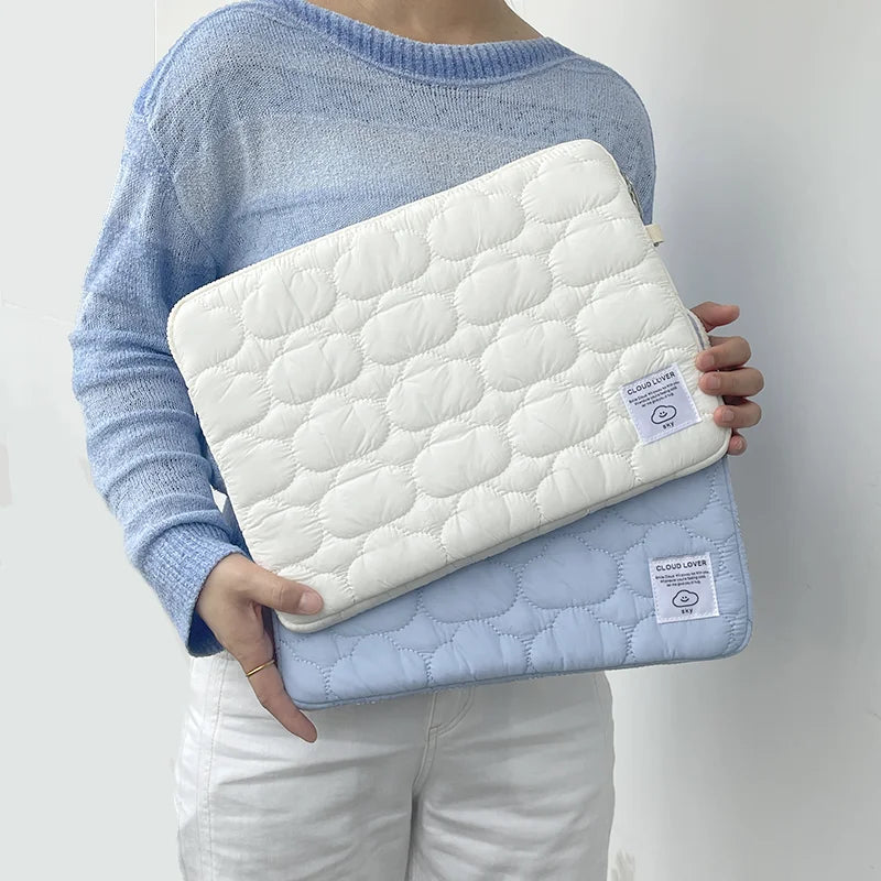 Pochette ordinateur femme matelassée nuage, de 11 à 16 pouces