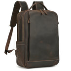 Sac à dos ordinateur en cuir de vache aspect vieilli, 42 x 30 cm