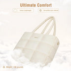 Sac ordinateur femme effet doudoune en nylon, passant trolley