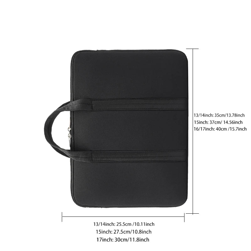 Pochette ordinateur à poignées, doublure duveteuse, 13 à 17 pouces
