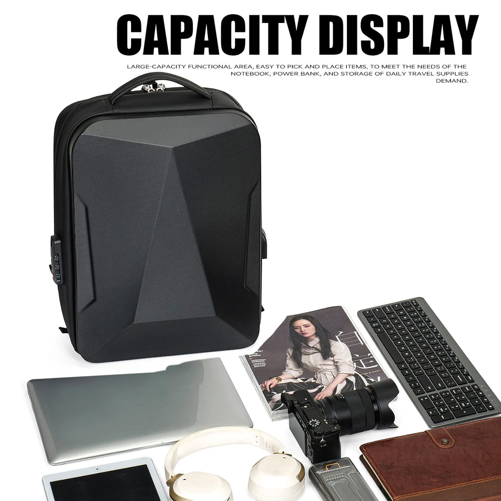 Sac à dos ordinateur antivol extensible, coque et cadenas à code