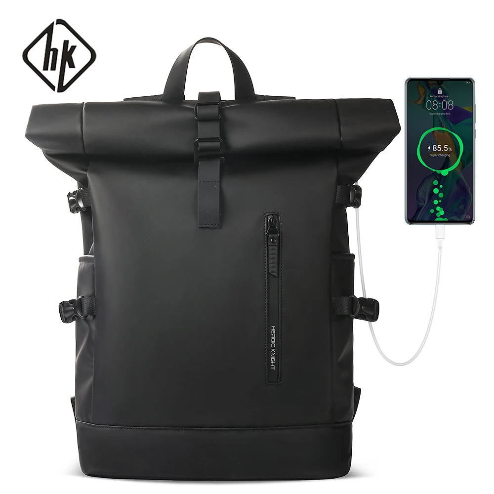 Sac à dos ordinateur 15,6 pouces roll-top extensible, port USB