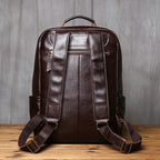 Sac à dos ordinateur cuir de vache 16 pouces, poches latérales
