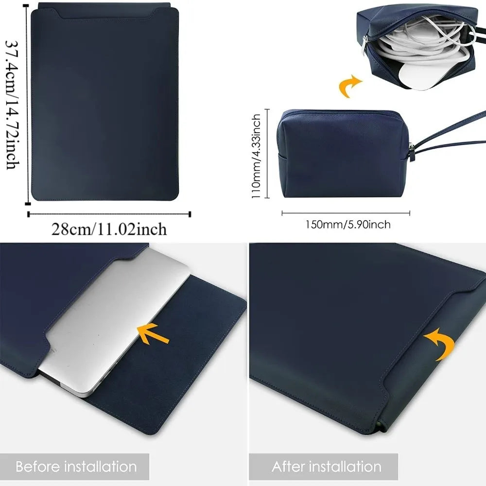 Pochette ordinateur 13 pouces avec support et trousse à câbles