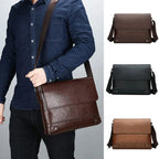 Sac ordinateur homme, besace à rabat 12 pouces effet cuir vieilli