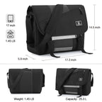 Sac bandoulière ordinateur 17 pouces, besace en polyester déperlant