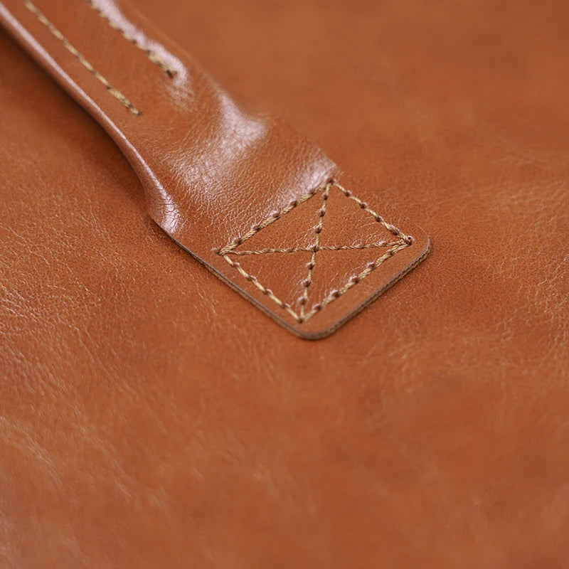 Pochette ordinateur simili cuir à poignées et double poche