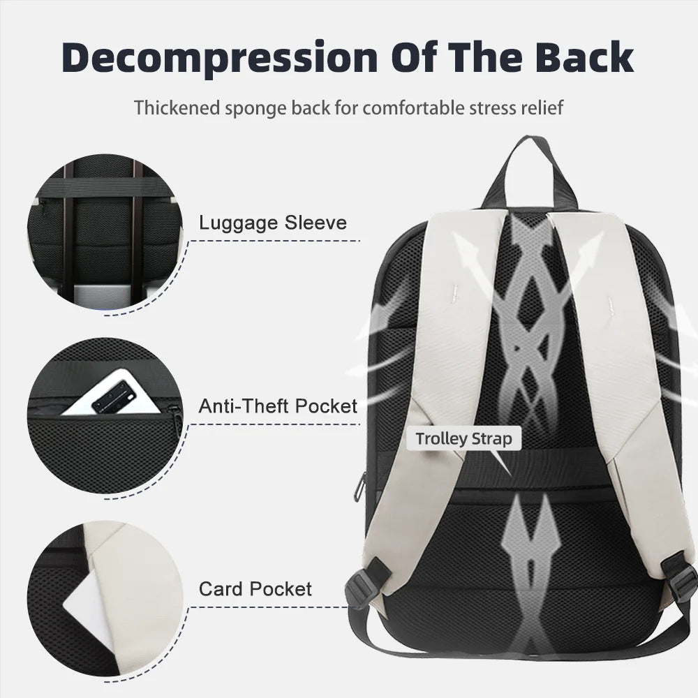 Sac à dos ordinateur homme 17,3 pouces extra-fin et extensible, USB