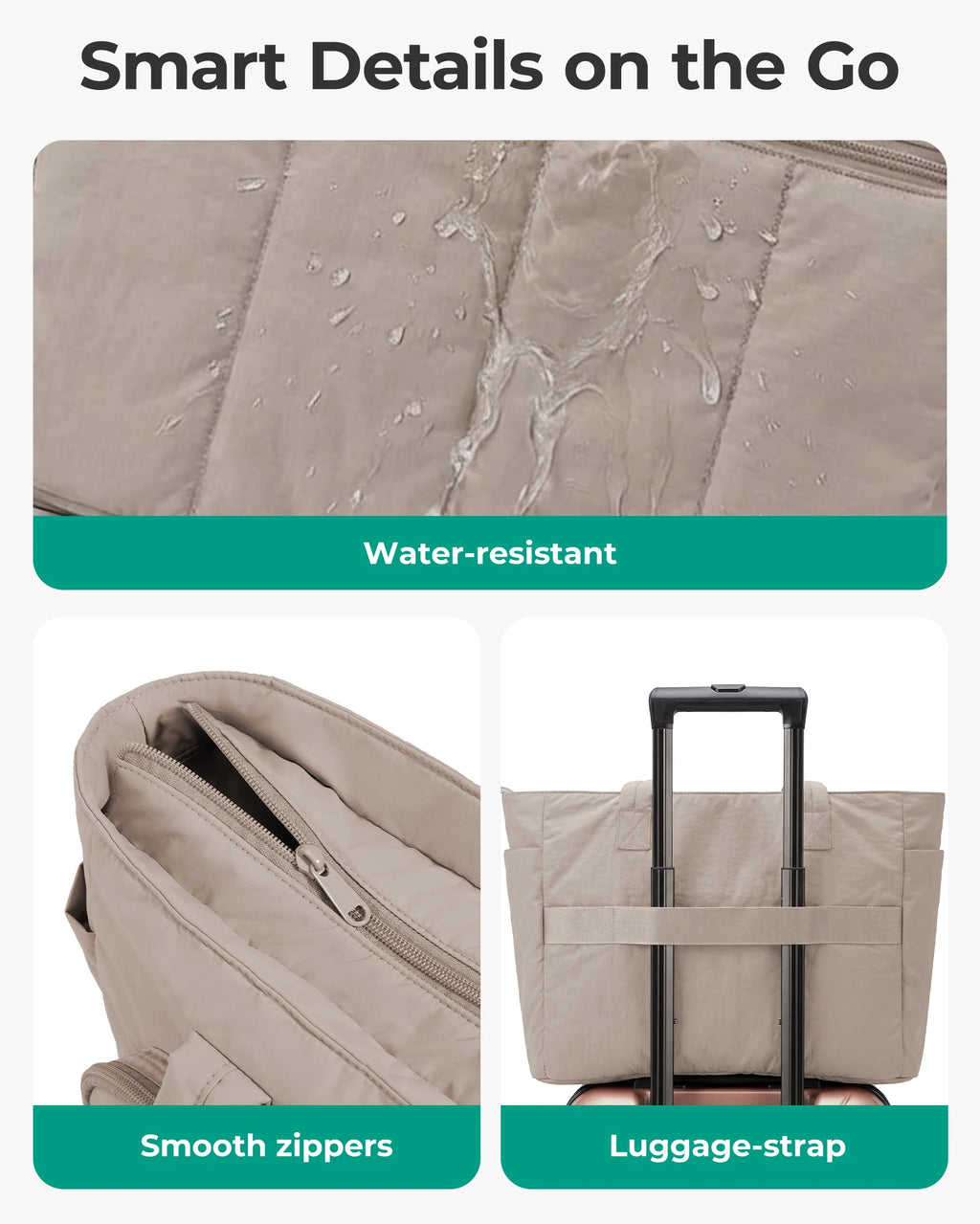 Sac ordinateur femme en polyester matelassé, trousse assortie, 20 L