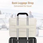 Sac ordinateur femme effet doudoune en nylon, passant trolley