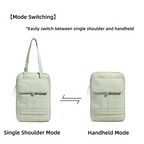 Sac ordinateur cabas vertical matelassé en toile, poche à rabat