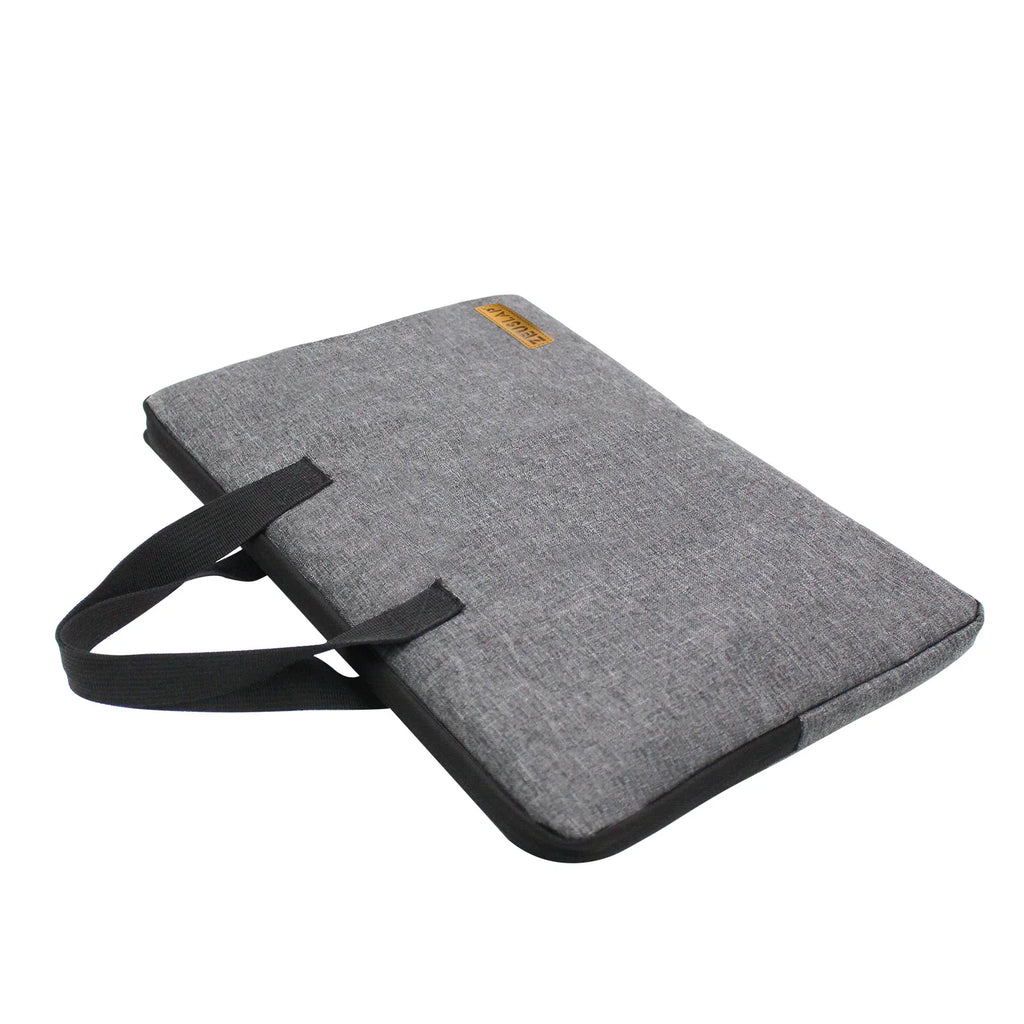 Pochette ordinateur 16 pouces à poignées en nylon gris chiné