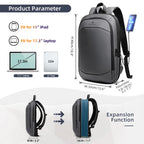 Sac à dos ordinateur 17,3 pouces extensible avec port USB