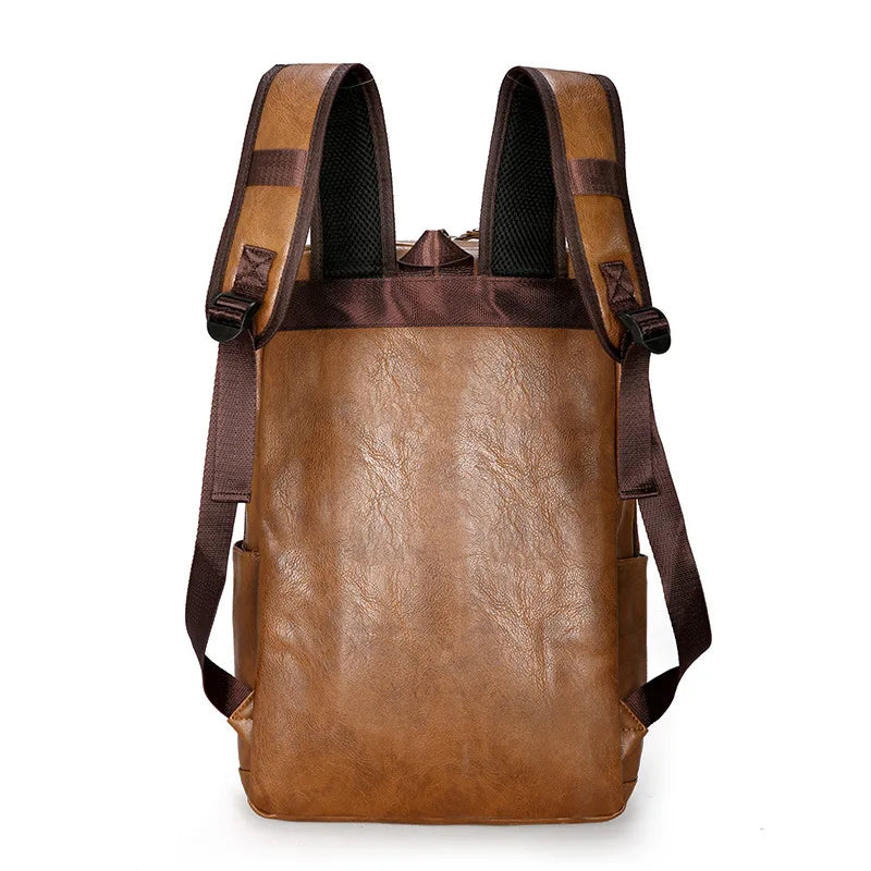 Sac à dos ordinateur rétro aspect cuir vieilli, noir ou marron