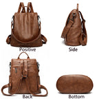 Sac à dos ordinateur cuir de mouton femme, bandoulière amovible
