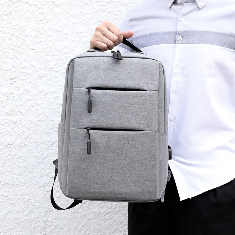 Sac à dos ordinateur USB 15 pouces, ligne slim à deux poches zippées