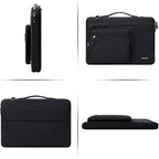 Pochette ordinateur 15,6 pouces noire, bandoulière et rembourrage