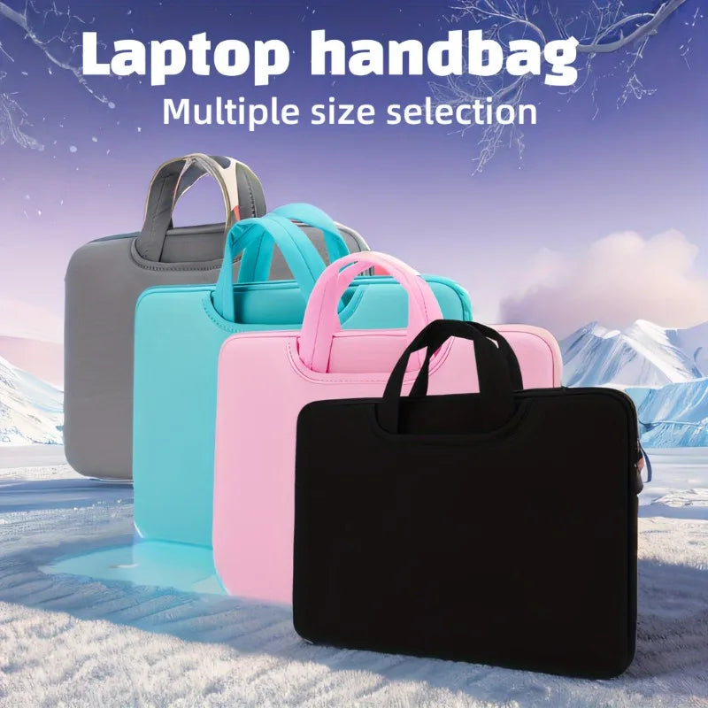 Pochette ordinateur à anses courtes et poche chargeur, 4 couleurs