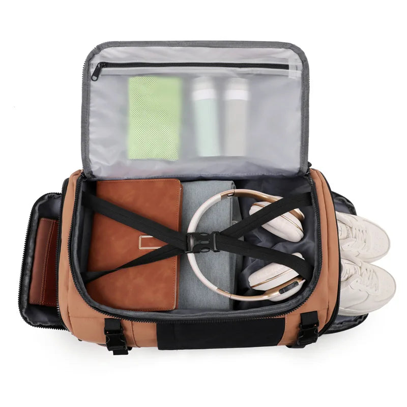 Sac à dos ordinateur de voyage convertible, compartiment chaussures