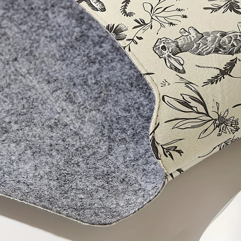 Housse ordinateur 13 pouces enveloppe, imprimé lapins sur fond crème