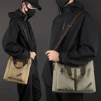 Sac ordinateur homme en toile, format A4 vertical ou horizontal