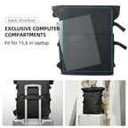 Sac à dos ordinateur 15,6 pouces roll-top extensible, port USB