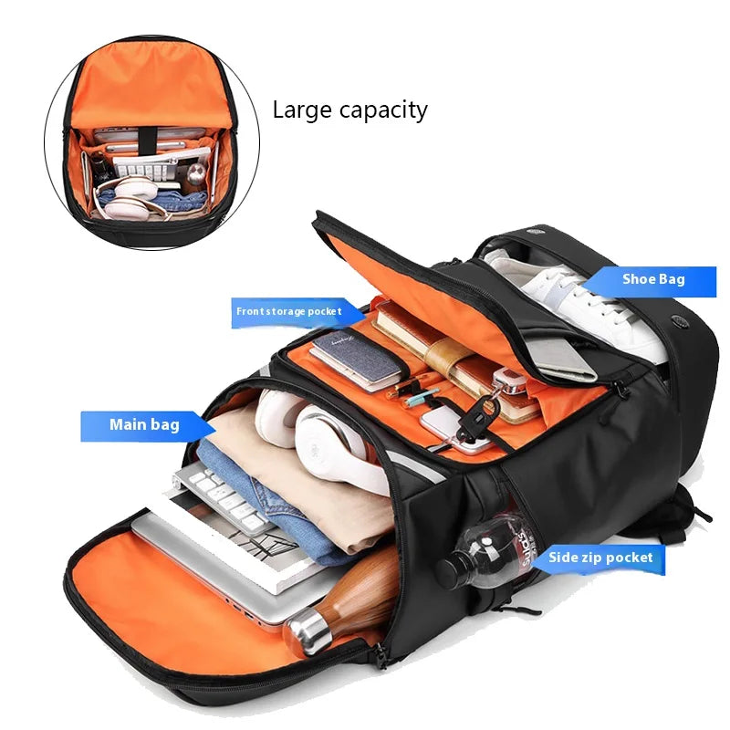Sac à dos ordinateur homme 50 L avec compartiment à chaussures